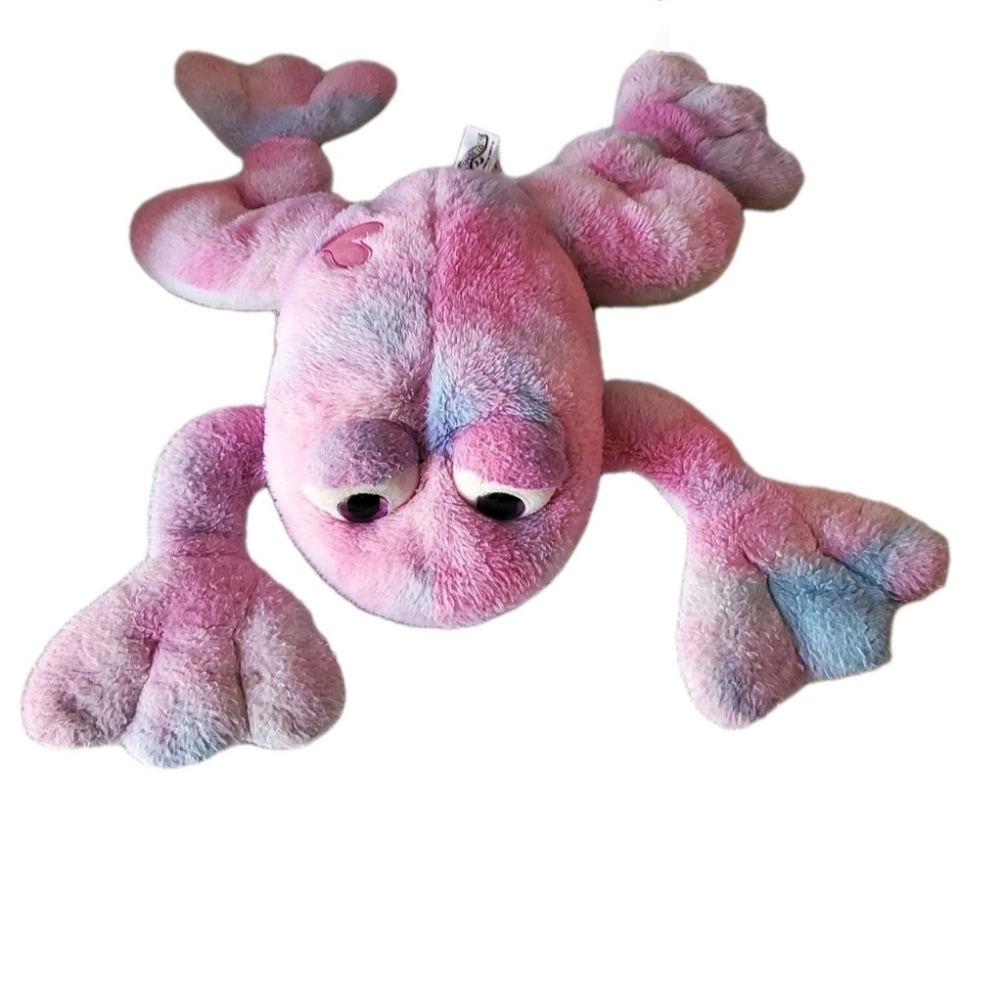 Squishmallows Tie-dye Pink and Purple Frog Plush Large Stuffed Animal Rare Find